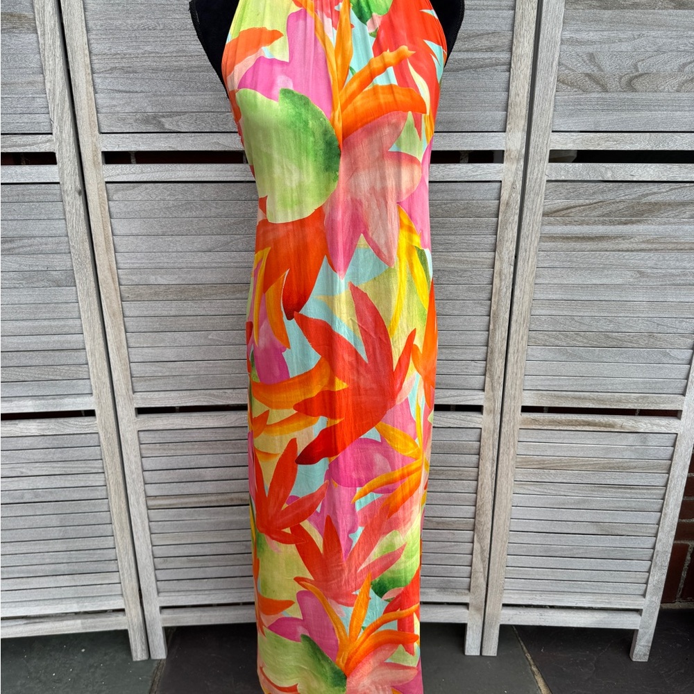 Pietro Brunelli Francesca Caribbean Halter Maxi Dress - XS Tropical